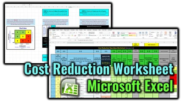 Cost Reduction Worksheet